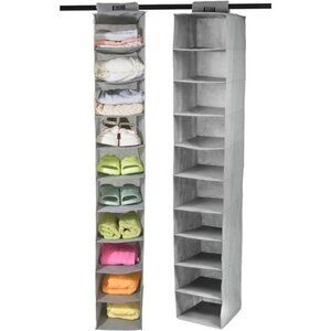10 Shelf Hanging Closet Organizer - Hat Rack for Baseball Caps